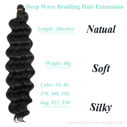 Deep Wave Twists Crochet Hair Extensions Ombre Color Synthetic Fiber 20inches Natural Deep Curly Braiding Hair Attachments